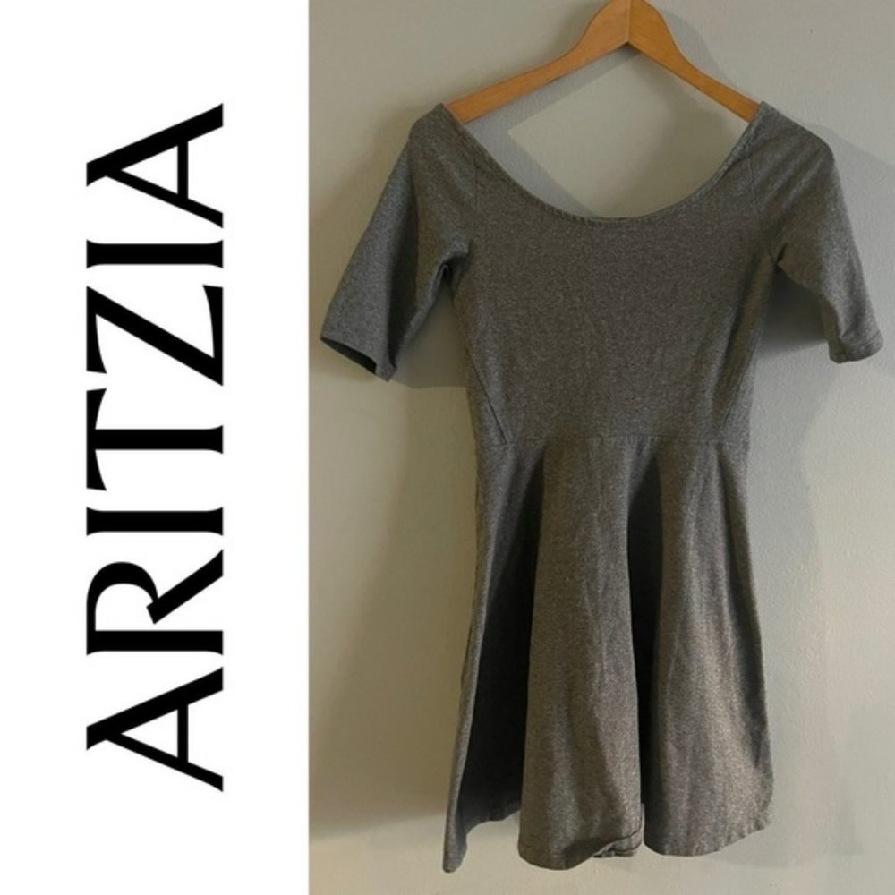 Aritzia Talula Grey Lexington Skater Dress Size Small